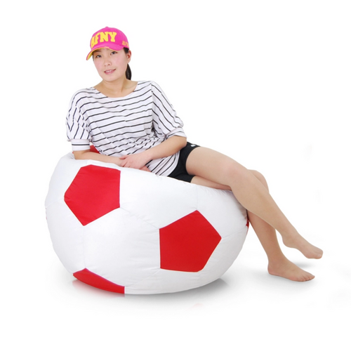 Football Bean Bag Chair_Xl_White & Red Combined, 3 image