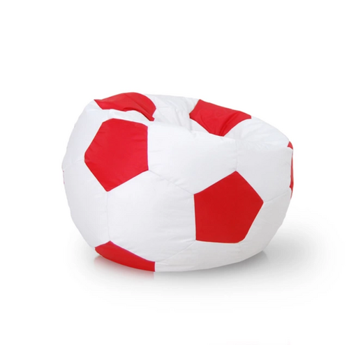 Football Bean Bag Chair_Xl_White & Red Combined