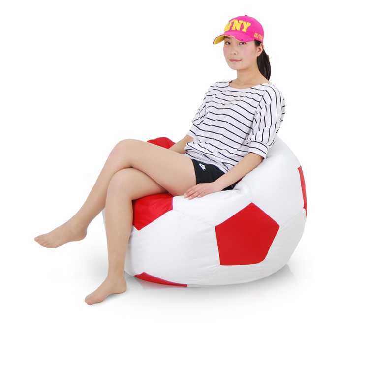 Football Bean Bag Chair_Xl_White & Red Combined, 4 image