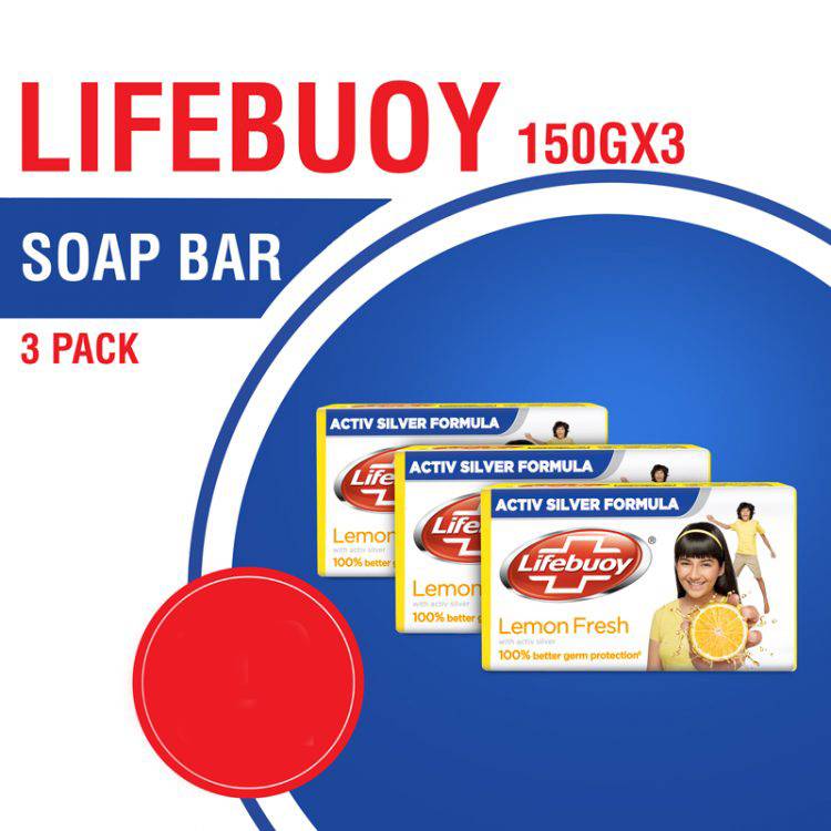 Lifebuoy Soap Bar Lemon Fresh 150gX3 Multipack
