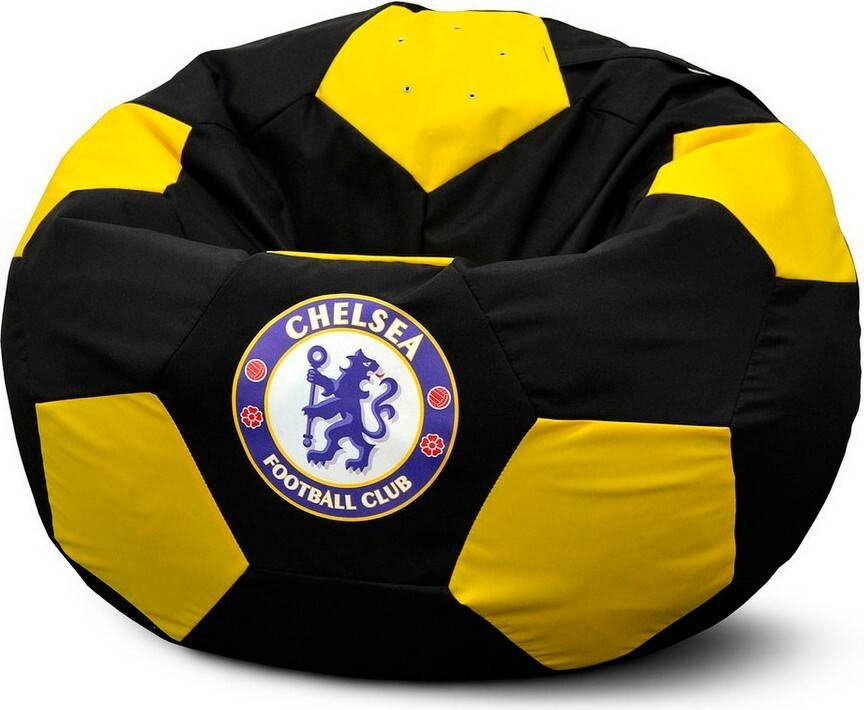 Football Bean Bag Chair_XXl_Black & Yellow Combined with Arsenal Logo