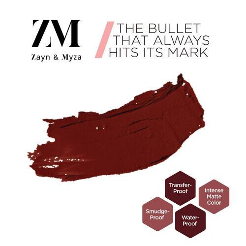 Zayn & Myza Transfer-Proof Power Matte Lipstick - Burgandy Bliss, 2 image
