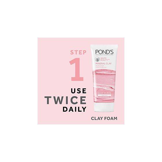 Ponds White Beauty Mineral Clay Instant Brightness Face Wash Foam 90g, 4 image