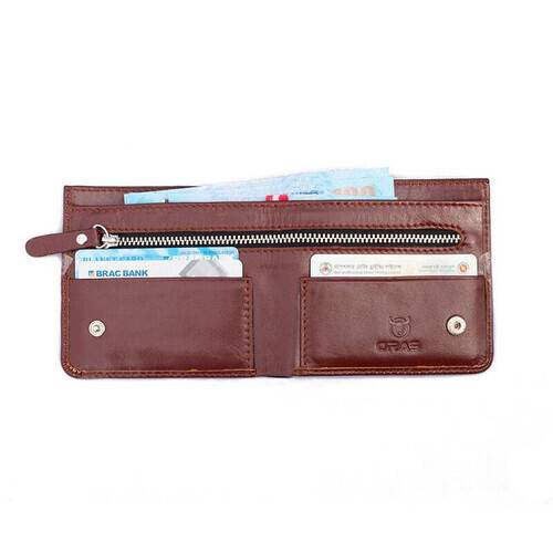 RA11D ORAS Genuine Leather Zipper Wallet, 3 image