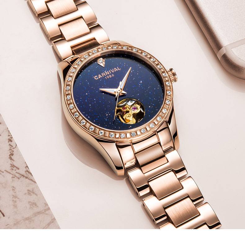 CV71 Carnival Skeleton Sapphire Crystal Automatic Watch for Women, 3 image