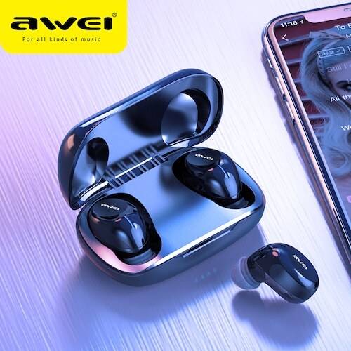 Awei T20 TWS Bluetooth Ver.5.0 Earphones Headphones Sports Wireless Headset Earphone with Charging Case