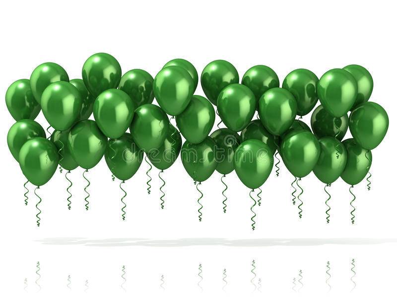 20 Pcs Glossy Monty Balloon -  Green Color