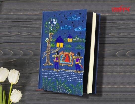 Blue Color Palkee Handmade Nakshi Notebook - 8x6