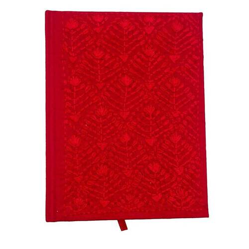 Red Color Cactus Handmade Nakshi Notebook- 8x6