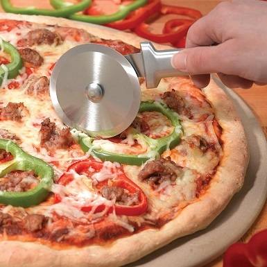 Pizza Cutter Round Shape Knife - Silver