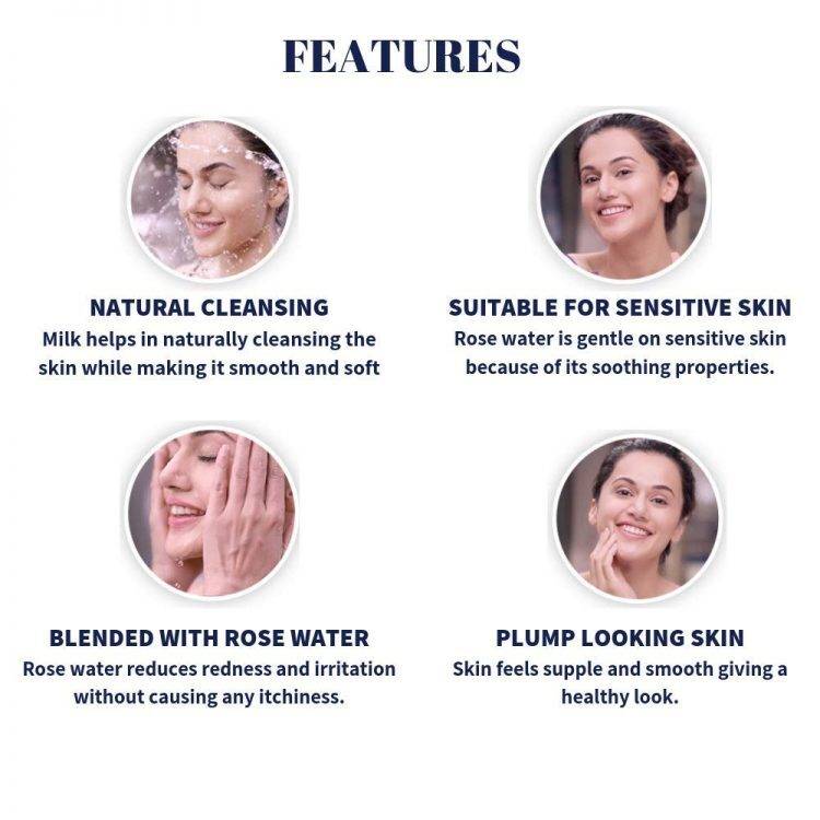 Nivea Face Wash Milk Delights Caring Rosewater Sensitive Skin 50ml, 3 image