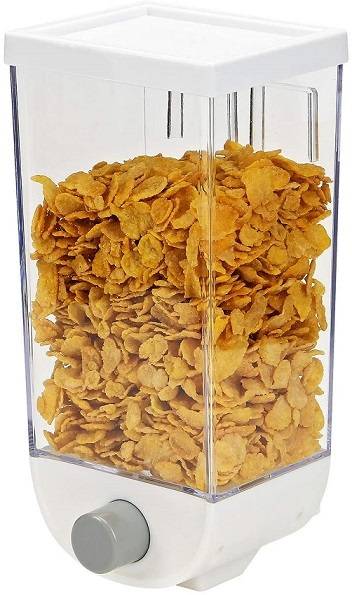 Cereal Dispenser Double Dry Food Organizer Wall Mounted