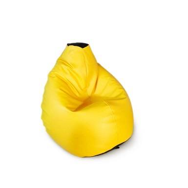 Aaram faux leather combined bean bag-Yellow/Black
