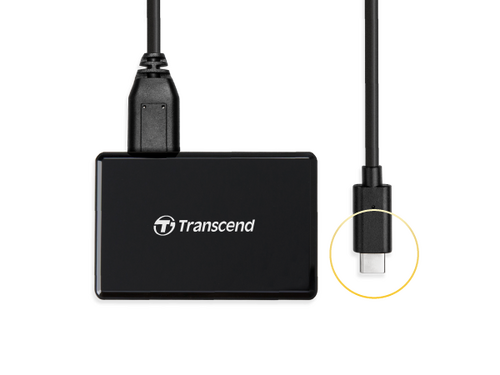 Transcend TS-RDC8K2 USB 3.1 Gen 1 Gen1 UHS-I &Type-C All-In-1 Multi Card Reader Black, 4 image