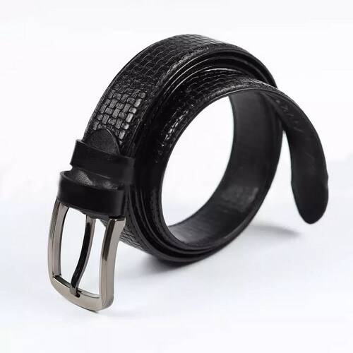 Black Color Cow Leather Dice Belt For Men AN-40