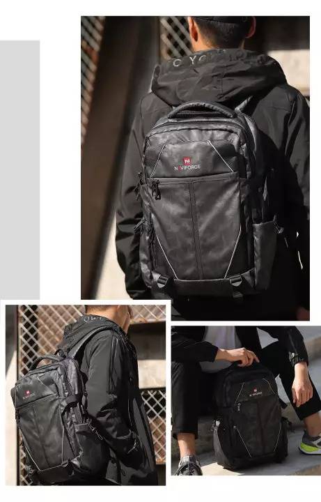 NAVIFORCE B6808 Fashion Casual Men's Backpacks Large Capacity Business Travel USB Charging Bag, 4 image