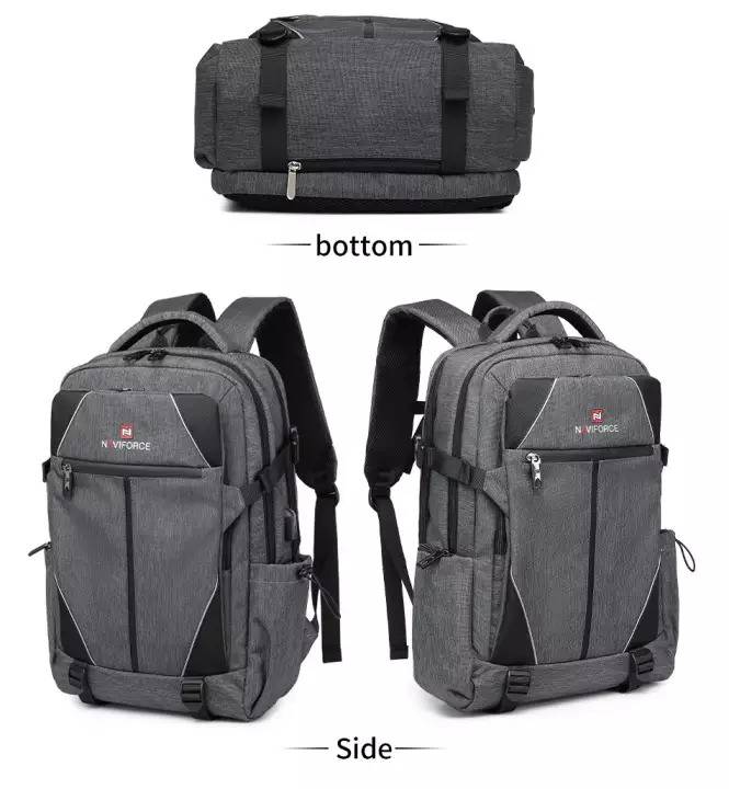 NAVIFORCE B6808 Fashion Casual Men's Backpacks Large Capacity Business Travel USB Charging Bag, 3 image