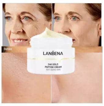 Lanbena 24k Gold Peptide Anti Wrinkle Facial Cream-50g, 3 image