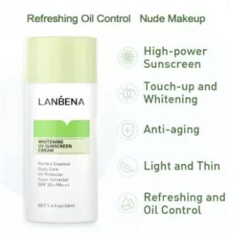 LANBENA Whitening UV Sunscreen Cream (Green) SPF50+/PA+++ - 40ml, 2 image