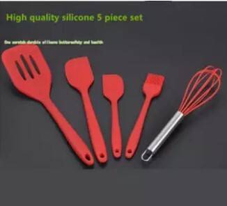 Baking Tool Sets Non-Toxic Hygienic Safety Heat Resistant-Red-Silicon, 5 image
