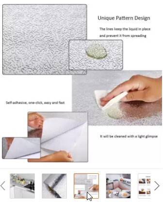Aluminium Paper Heat Resistant Oil Proof Waterproof Kitchen Wallpaper - 1Roll, 3 image