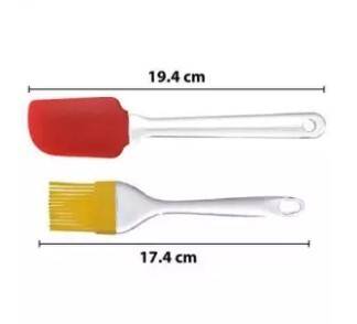 Silicone Spatula and Pastry Brush Set -2 Pcs -(Multicolor), 4 image