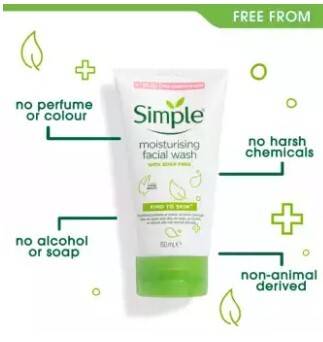 Simple Kind to Skin Moisturising Face Wash - 150ml, 2 image