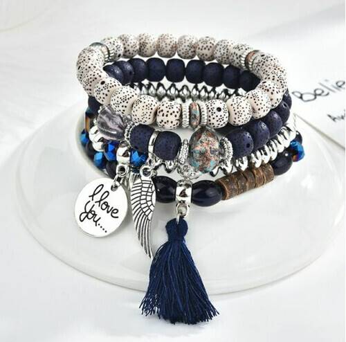 4Pcs/sets Women Bracelets Gift for Girl Friend Crystal Bracelets, 2 image