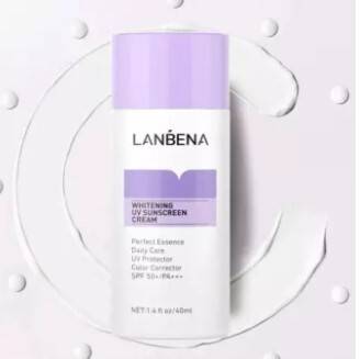 Lanbena Whitening UV Sunscreen Cream (Purple) SPF50+/PA+++ - 40ml, 2 image