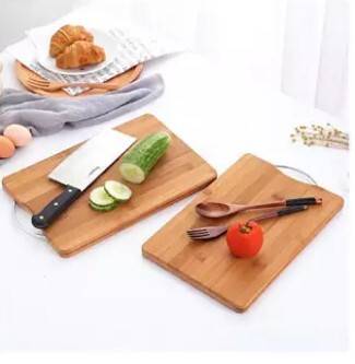 Wood Rectangular Cutting Chopping Board Pad with Handle (32 x 22 x 1.8 cm)