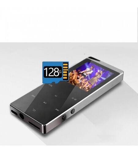 T03 Mp4 Player 16GB Build in Memory Bluetooth Metal Body Button Touch-Black, 2 image