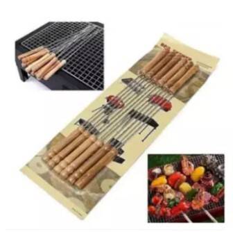 BBQ Stainless Steel Stand with 5 Stick - Silver