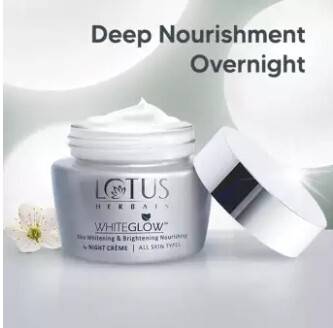Lotus Herbals WHITEGLOW Skin Whitening & Brightening Nourishing Night Cream 60g, 4 image