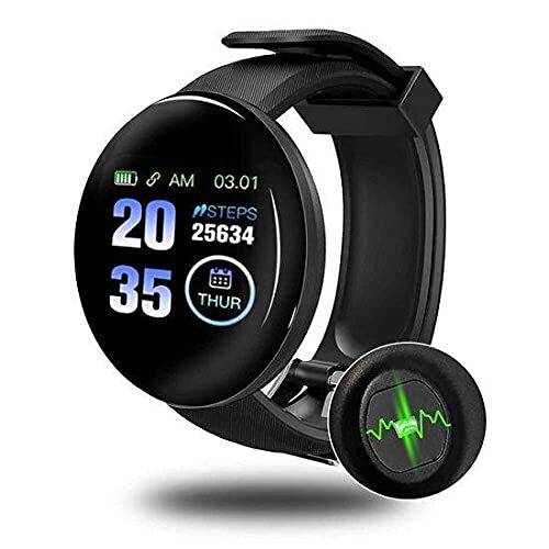 D18 Round Bluetooth Smart Watch Men Women Blood Pressure Heart Rate Monitor Waterproof Sport Fitness Tracker Smartwatch