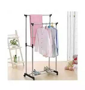 Folding Double Clothes and Shoe Rack - Silver, 2 image