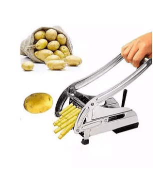 Stainless Steel French Fry Cutter - Silver.