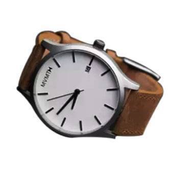 Strap Leather Analog Wrist Watch For Men-Brown.