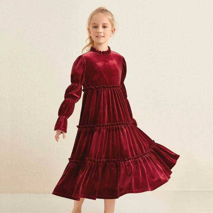 Baby Stylish Dress Red, Size: 0-3y