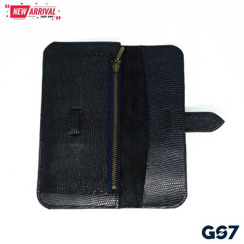 Black Leather Long Wallet For Men, 2 image