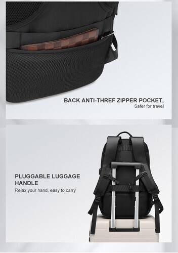 NAVIFORCE B6807 Quality Nylon Waterproof Travel Backpacks Fashion Multifunction Large Capacity and USB - CF Blue, 6 image