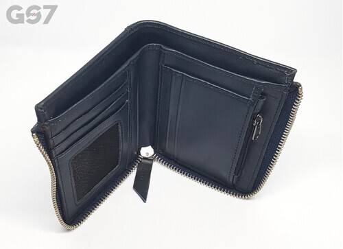 Navy Blue Short Wallet For Men, 2 image
