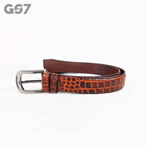 B80. Most Stylish Casual Croco Leather Belt For Men, 2 image