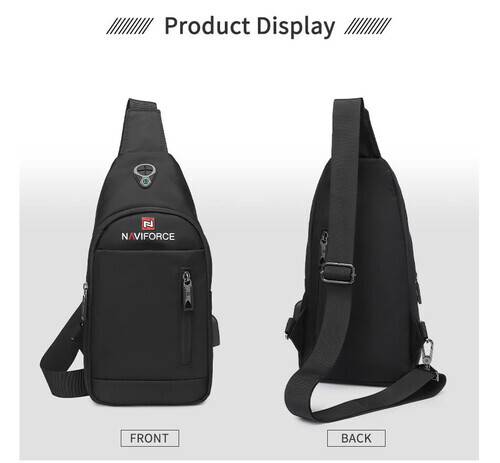NAVIFORCE NFB6801 Black Waterproof School Bag Bagpack Mens with USB Charging Function Business Laptop Backpack - Black, 12 image