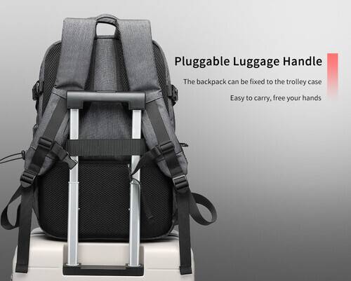 NAVIFORCE B6808 Fashion Casual Men's Backpacks Large Capacity Business Travel USB Charging Bag - CF Gray, 10 image