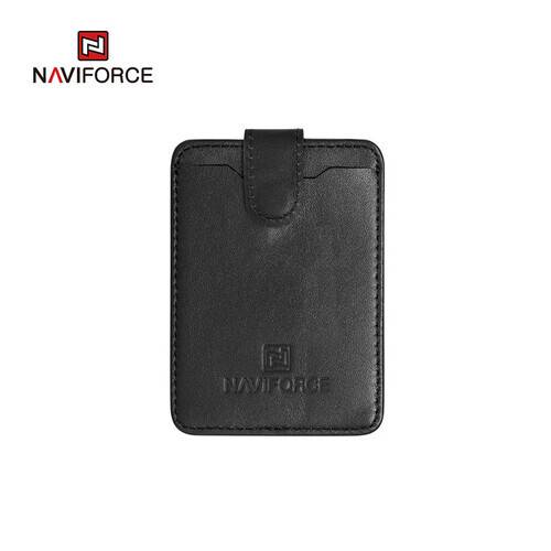 NAVIFORCE W7002 Genuine Leather Wallet Waterproof Card Bag - Black