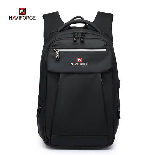 NAVIFORCE B6805 Fashion Men's Backpacks Large Capacity Business Casual Travel with USB - Black, 2 image