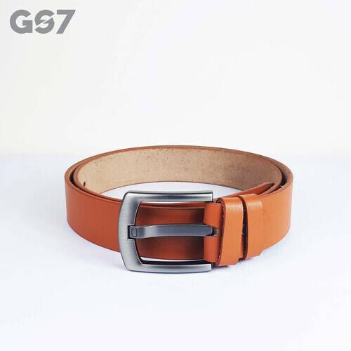 B76. GS7 Mens Brown Leather Belt, 2 image