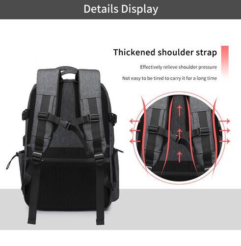 NAVIFORCE B6808 Fashion Casual Men's Backpacks Large Capacity Business Travel USB Charging Bag - CF Gray, 9 image