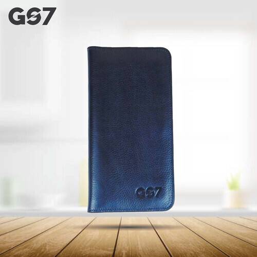 GS7 Slim Blue Leather Long Wallet