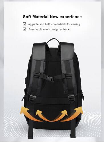 NAVIFORCE B6807 Quality Nylon Waterproof Travel Backpacks Fashion Multifunction Large Capacity and USB - CF Gray, 8 image